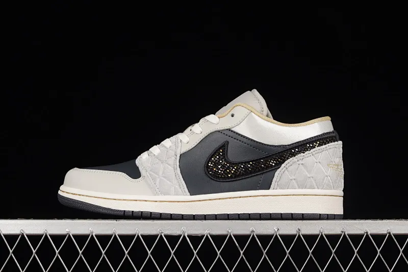 All categories Air Jordan Jordan series basketball shoes Air Jordan 1 Low G version pure original Air Jordan 1 Low AJ1 Joe 1 black and gray satin sports culture basketball shoes DV1762-001